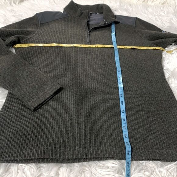 KUHL wool blend Chianti fleece shirt quarter zip mock neck knit men’s Small - Picture 8 of 10